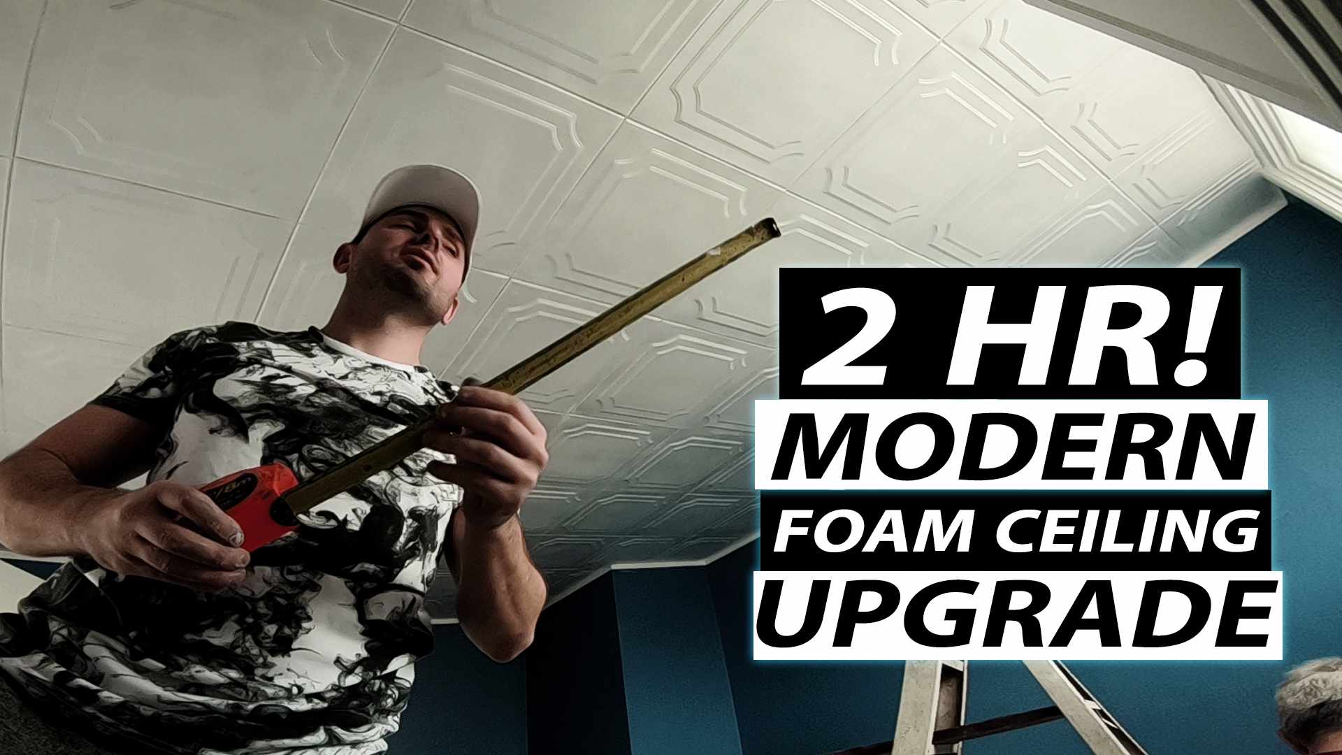 How to Install RM-08 StyroFoam Ceiling Tiles. BEFORE & AFTER Talissa Decor Polystyrene Tiles How to Install RM-08 StyroFoam Ceiling Tiles. BEFORE & AFTER Talissa Decor Polystyrene Tiles