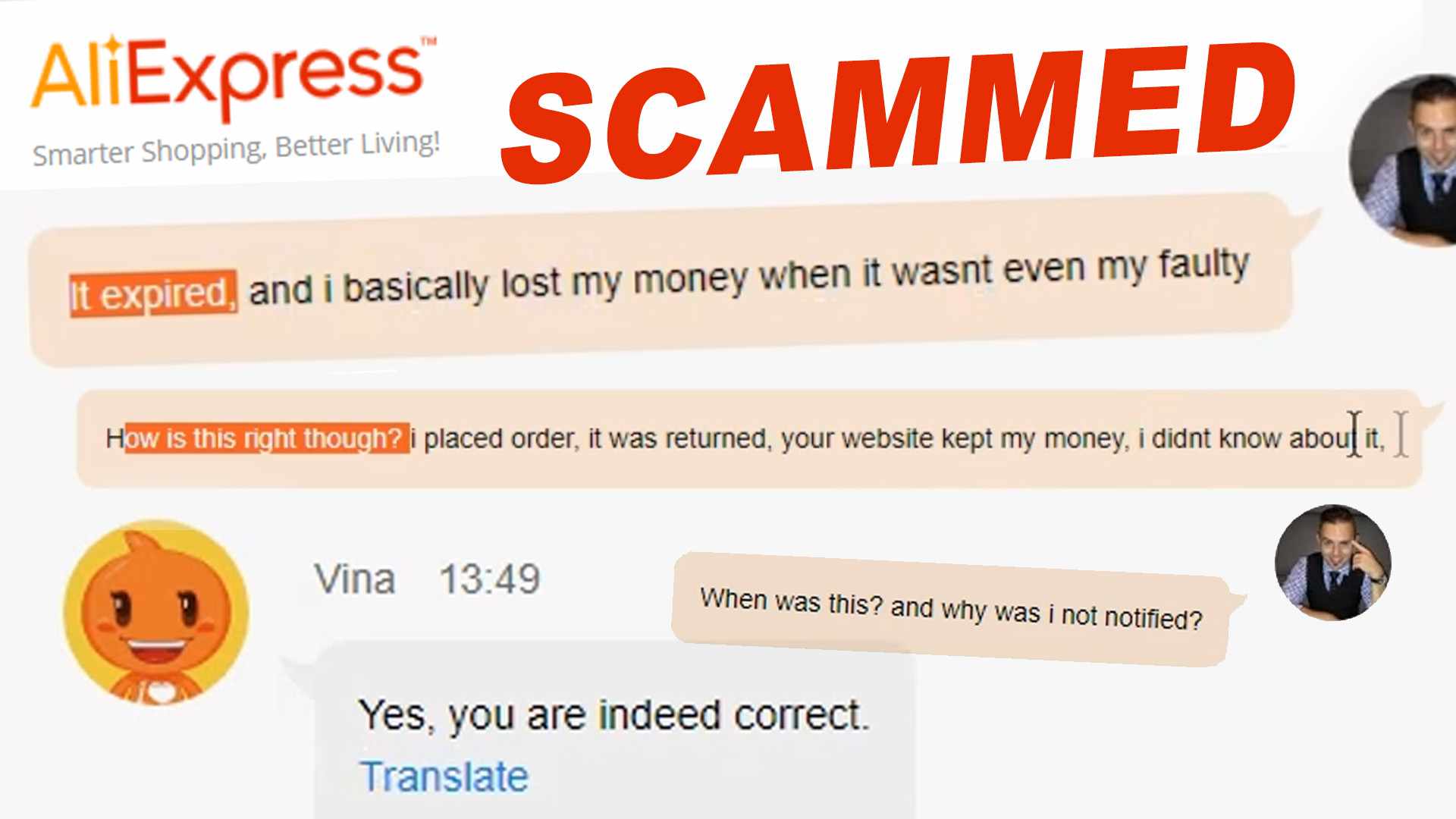 PROOF!! ALIXPRESS / Alibaba Scamming EVERYONE on website - Got Scammed by AliXpress Vendor on Chat